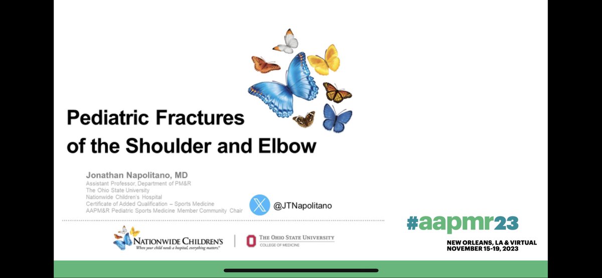 Come join us in room 207 at #aapmr23 for our talk on Understanding and Managing Pediatric Fractures with Drs Scott Simpson @alexandrafogmd and @JTNapolitano @AAPMR