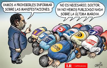 El grupo RPP me denuncia an el Consejo de la Prensa por una caricatura donde señaló que omitieron transmitir la marcha del 16 de setiembre. Y dicen que sí la transmitieron… ¡por radio!