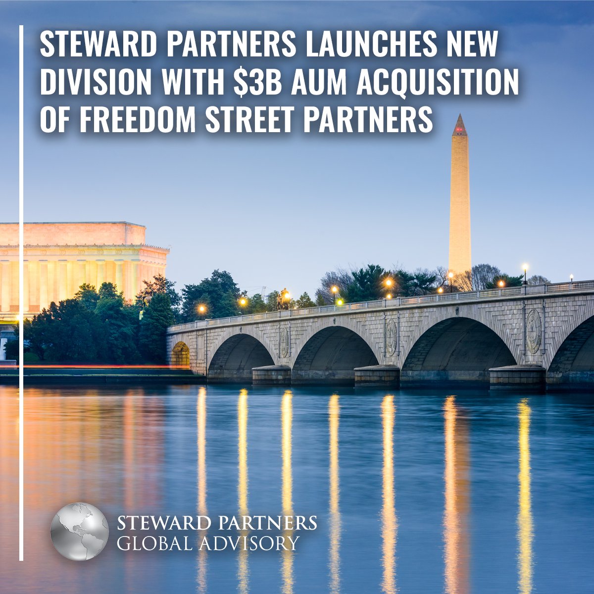 Steward Partners to Acquire $3.2B Shop - Freedom Street Partners, a Chesapeake, #Virginia–based firm seeding Steward’s “owned business” division, comprises a 38-person network of #independentfinancialadvisors.

ow.ly/MR2X50Q8TuJ

#NewAcquisition #WeAreGrowing #JoinOurTeam