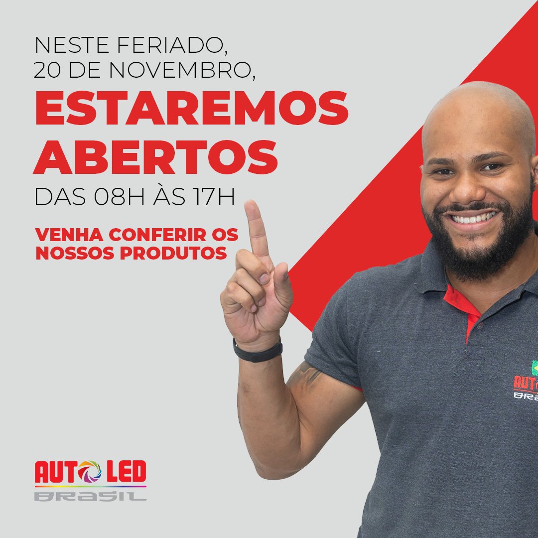 AutoledBrasil's tweet image. Informamos que a loja estará aberta na segunda-feira, das 08h às 17h, venha conferir os nossos produtos!

#autoled #autoledbrasil #virtuabrasil #horario #led #iluminacao #luz #seguranca #casa