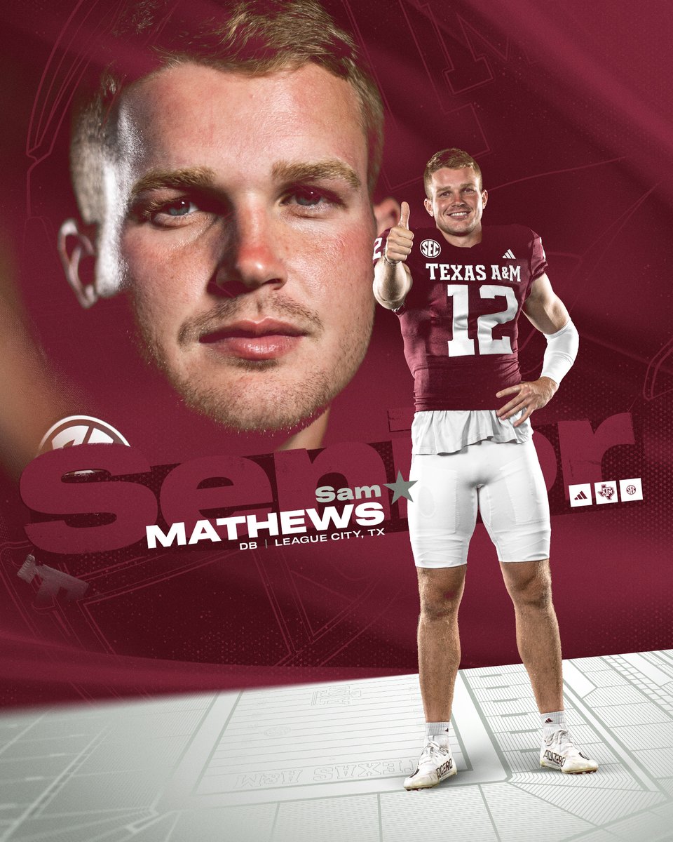 AggieFootball's tweet photo. 1️⃣2️⃣ @Sam_Mathews2 https://t.co/hmyASMwX92