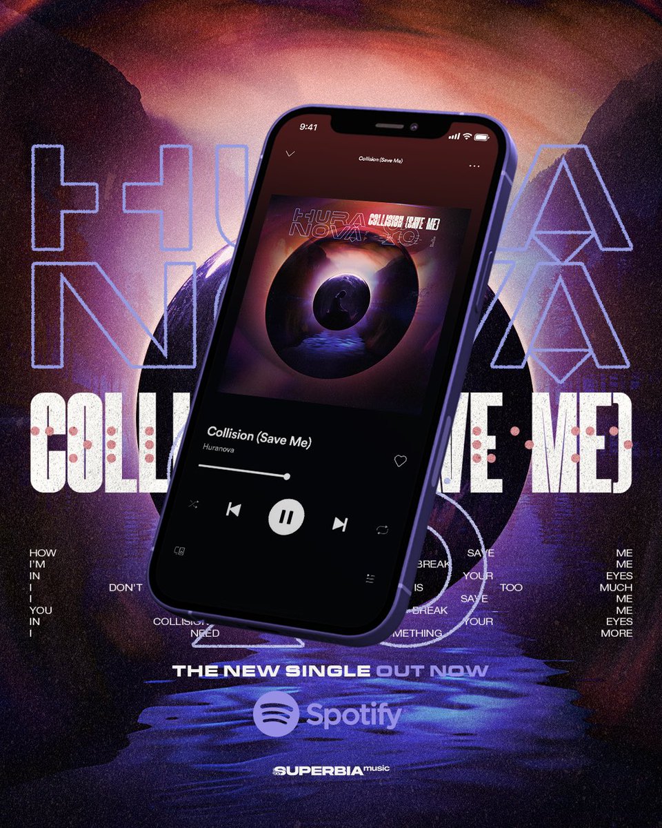 HuranovaBand's tweet photo. To all our friends and family! This one’s for you...
‘COLLISION ( save me )’ 🫧 our brand new single, is out now on every digital platform.

Make sure to add it to your playlist and make it yours, let us know what you think 🙏🏼💜 https://t.co/G4wcHLADZj