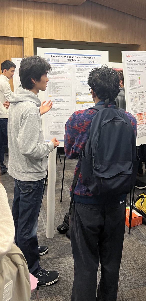 It's time for the afternoon poster sessions. Come learn about Sicong Huang's work: ED-FAITH: Evaluating Dialogue Summarization on Faithfulness.

#SoCalNLP #NLProc #baskinengineering #ucsantacruz