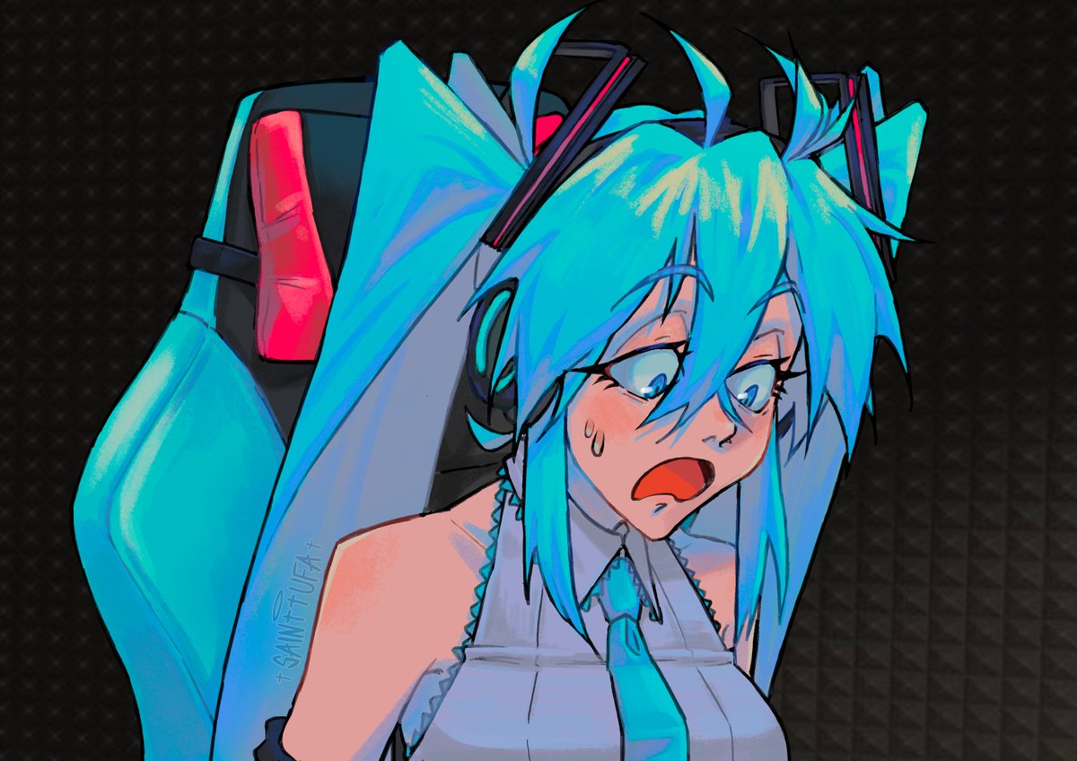 _saaanic_'s tweet image. miku reacts to the bite of 87