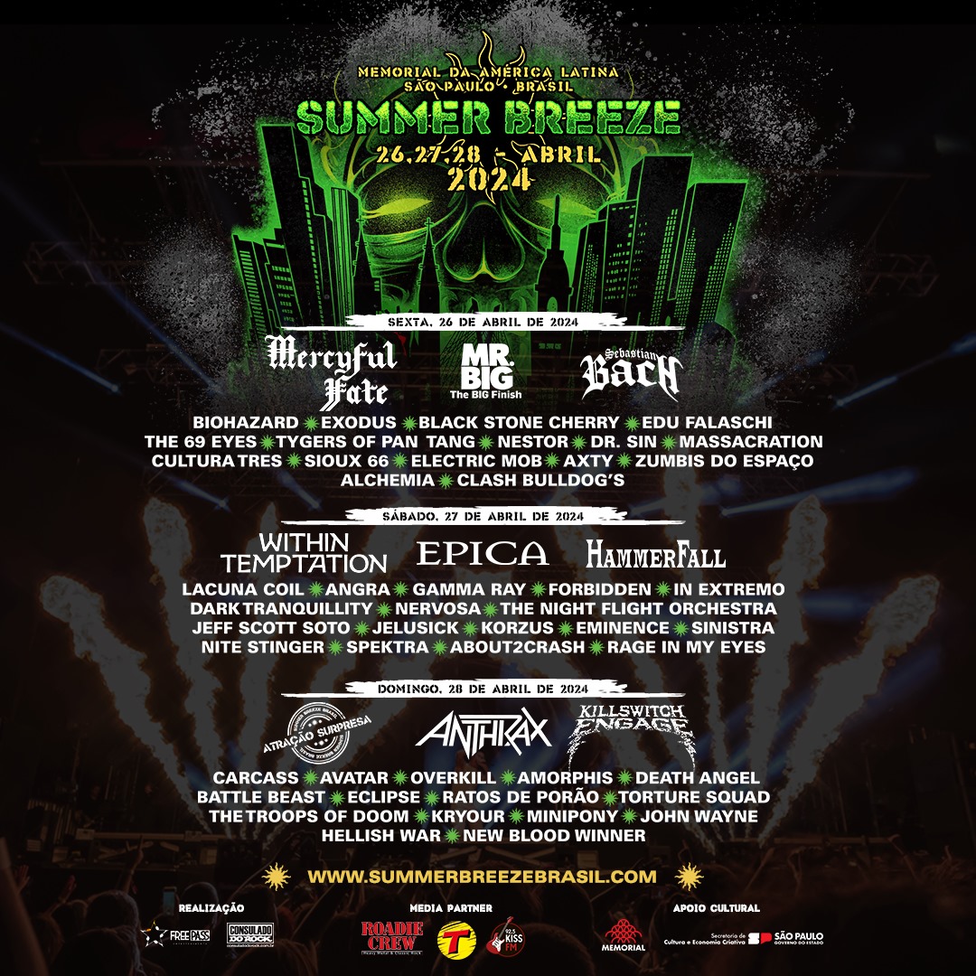 🇧🇷BRAZIL!🇧🇷 We are excited to make our debut at @summerb78215474 next year, co-headlining the second day alongside <a href="/WTofficial/">Within Temptation</a> 🤘 Who will we see? 👀