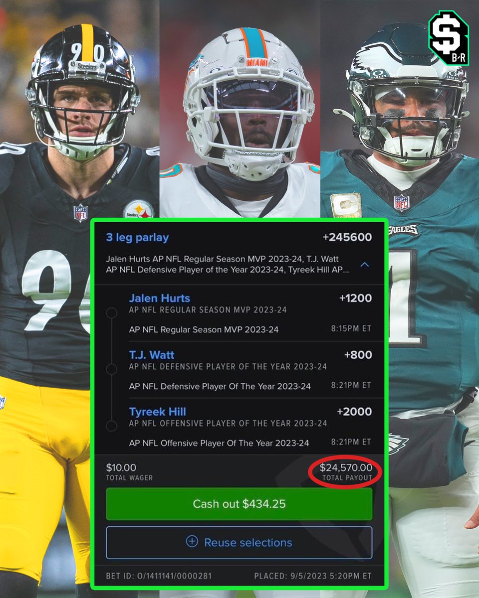 Cash out or let this NFL awards parlay ride for $24K? 🤔

(via <a href="/JShuag18/">Jacob Shuagis</a>/<a href="/FDSportsbook/">FanDuel Sportsbook</a>)