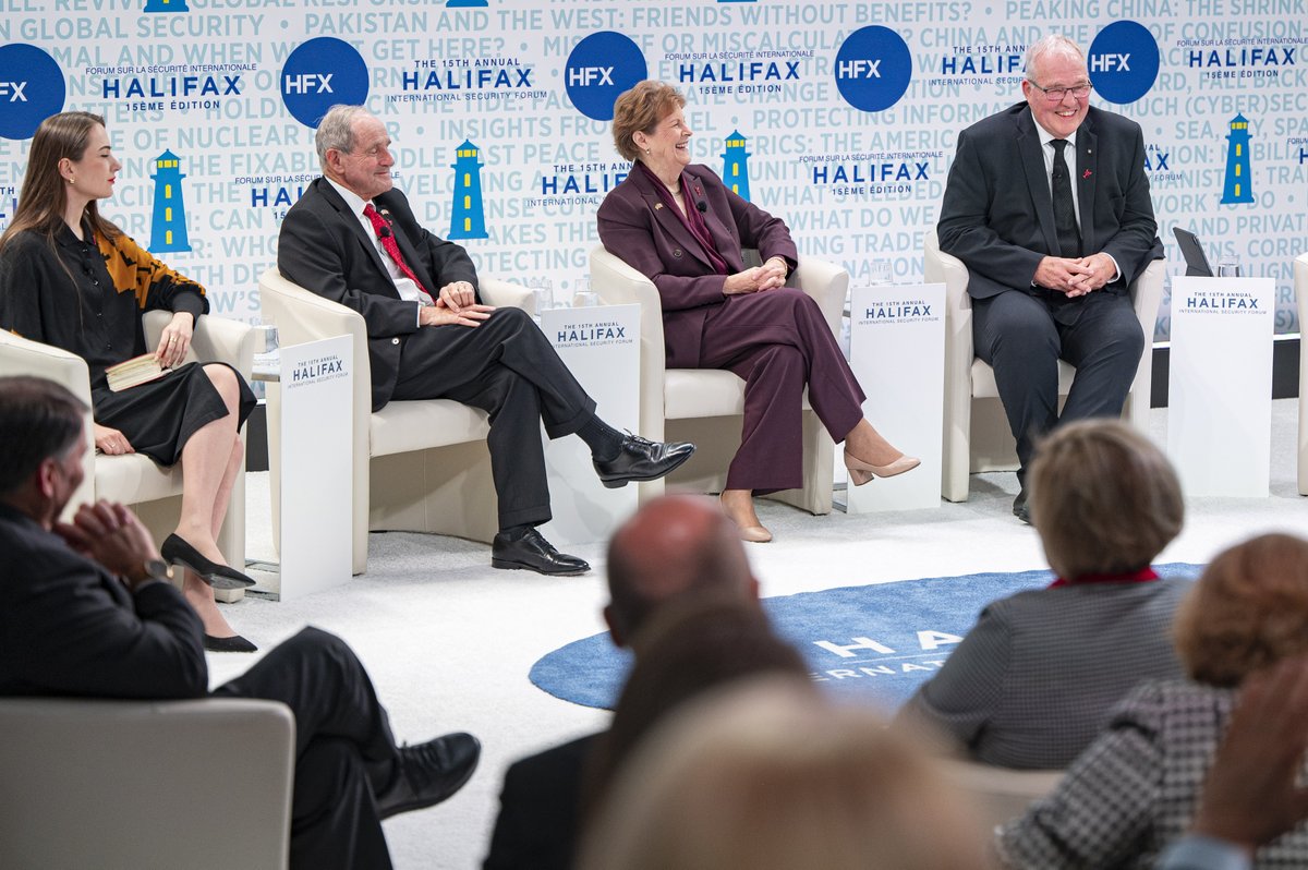 During #HFX2023, Minister Blair, along with Senator Jeanne Shaheen, Senator James Risch, and Nobel Peace Prize Winner from Ukraine, Oleksandra Matviichuk, participated in a panel on Victory in Ukraine, and reiterated their unwavering support.