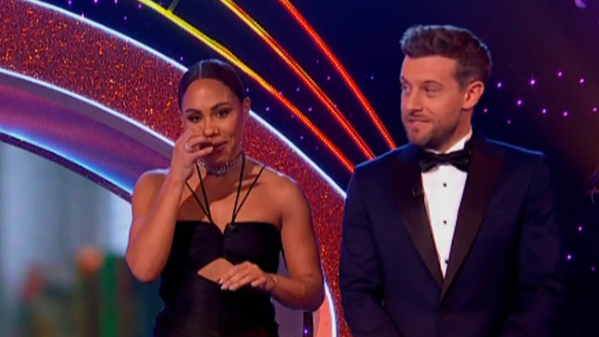 Alex Scott breaks down in tears as she watches a young boy speak about his Tourette's struggles while hosting Children In Need 2023 trib.al/Omq5kYc