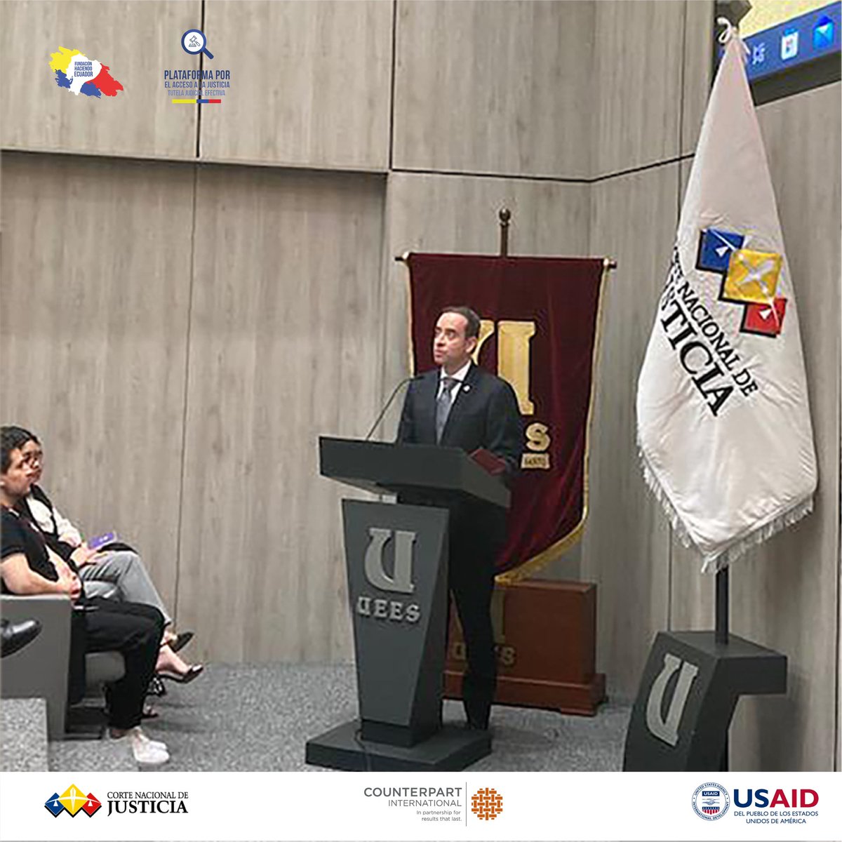FHE_Justicia's tweet photo. Agradecemos además la acogida de la @uees_ec a través del decano @PostDerechoUEES @palarconpe 
El aval académico de esta prestigiosa universidad es fundamental
Manual Perspectiva de Género en Actuaciones y Diligencias Judiciales de @CorteNacional #JusticiaConPerspectivaDeGenero https://t.co/yWQIXeIgrk
