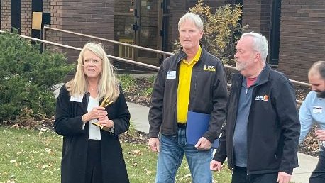 WhiteBearChambr's tweet photo. Congrats to Hammer Residences/NER on your recent merger AND 50th/100th Anniversaries! We had the honor of watching the unveiling of their new statue of 'Ralph' who will sit outside their @cityofwhitebear. Congrats on your merger, anniversary and fabulous statue! #whitebearchamber https://t.co/p3foZvFhsU