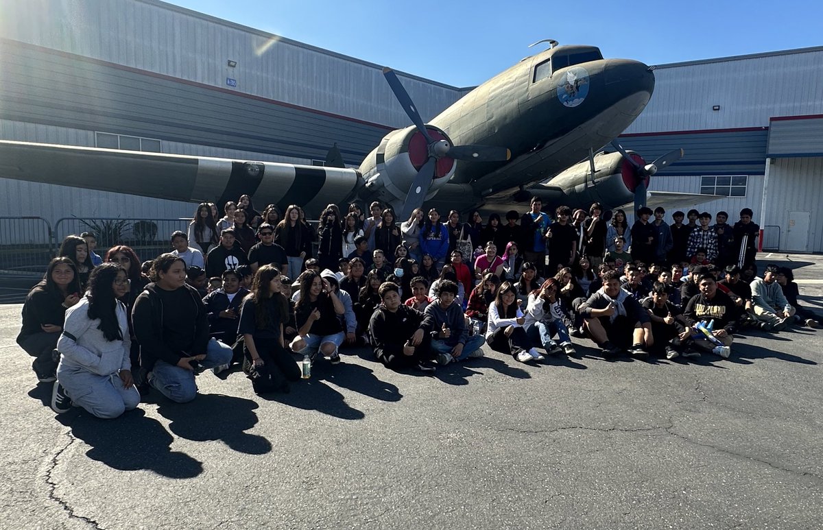 Kudos to Mr. Torres for coordinating a math field trip to the @YanksAirMuseum for all stuants in his Algebra and Math 7 classes