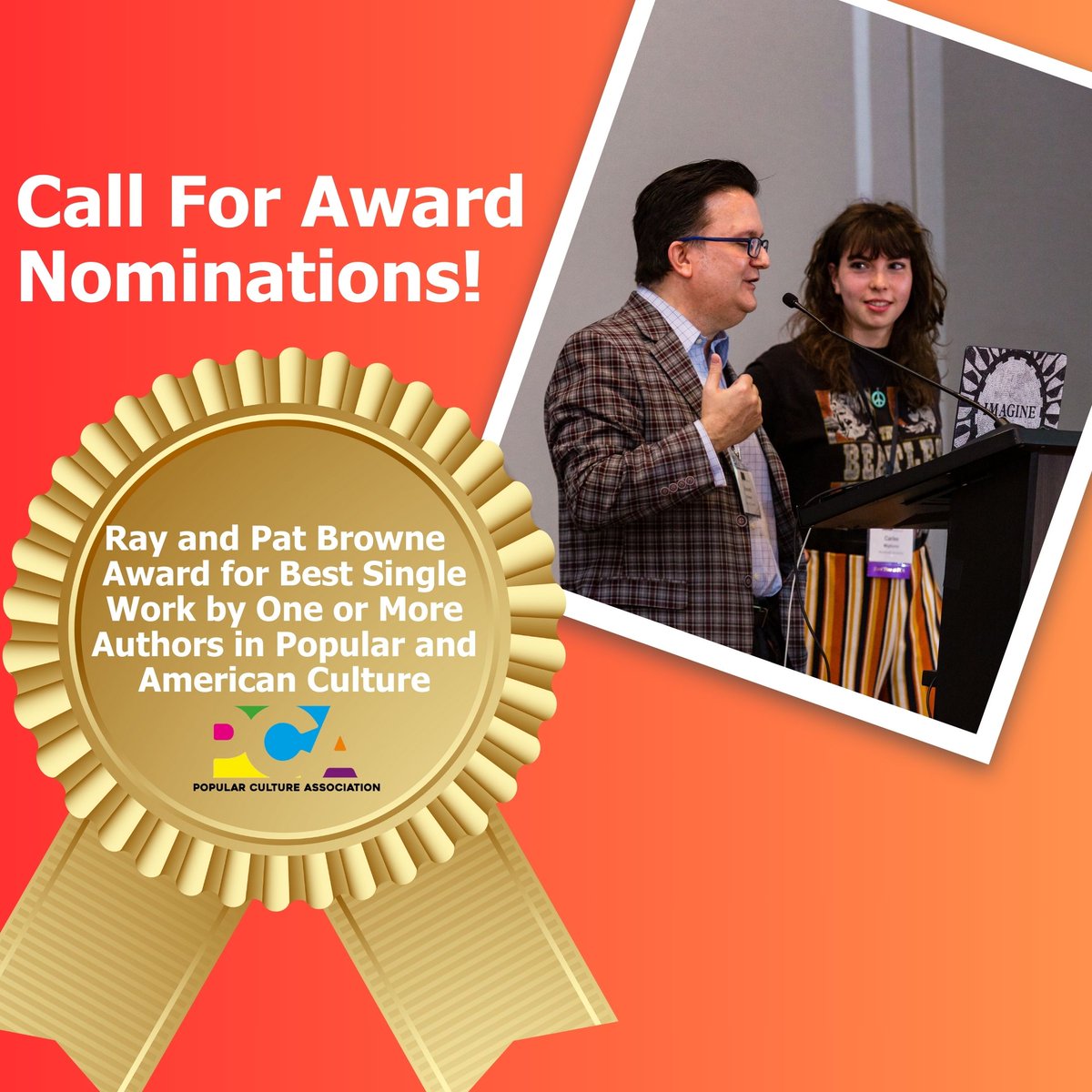 pcaaca's tweet image. 🏆 The Ray and Pat Browne Award for Best Single Work by One or More Authors in Popular and American Culture awaits! This award recognizes excellence in research, originality, and contribution to the field. Please review the guidelines before submitting!  #pcaaca