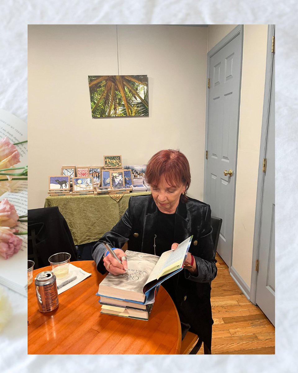 NORA WITH MY GIFTED COPIES OF TINDERBOX AND TAROTMANCER! THE BIG GROUP SHOT! AND NORA SIGNING COPIES OF HER DRAGON HEART LEGACY TRILOGY! #NoraRoberts #norarobertsbooks #norarobertsfan #norarobertsisjdrobb