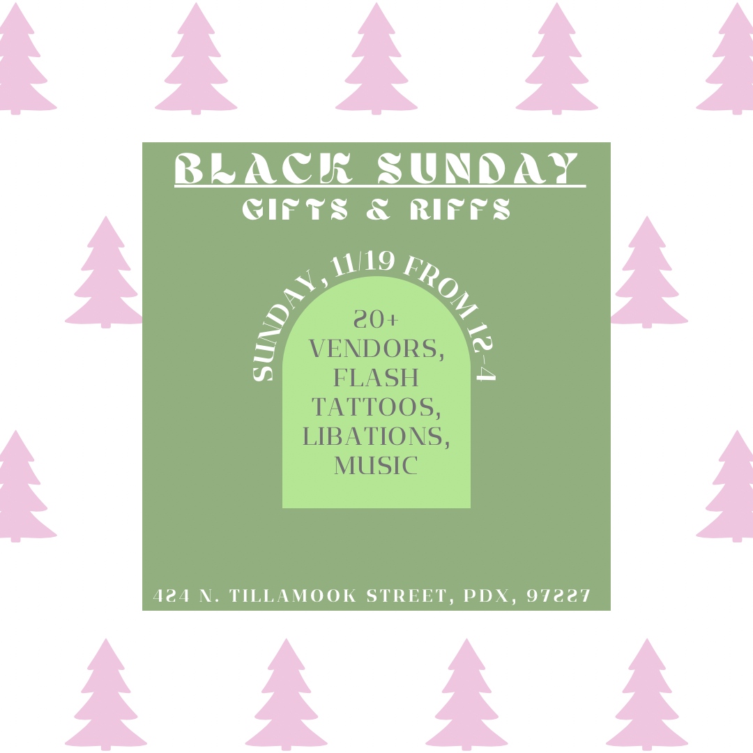 Join us for Black Sunday: Gifts &amp; Riffs (Presented by Altar)-- the marketplace that brings you independent and local brands. Sip &amp; shop thru over 20 vendors.
Foodcart: Tamale Boy 🙂 
Music:DJ Gregarious and DJ Disorder
Free &amp; all ages welcome

Free &amp; all ages welcome