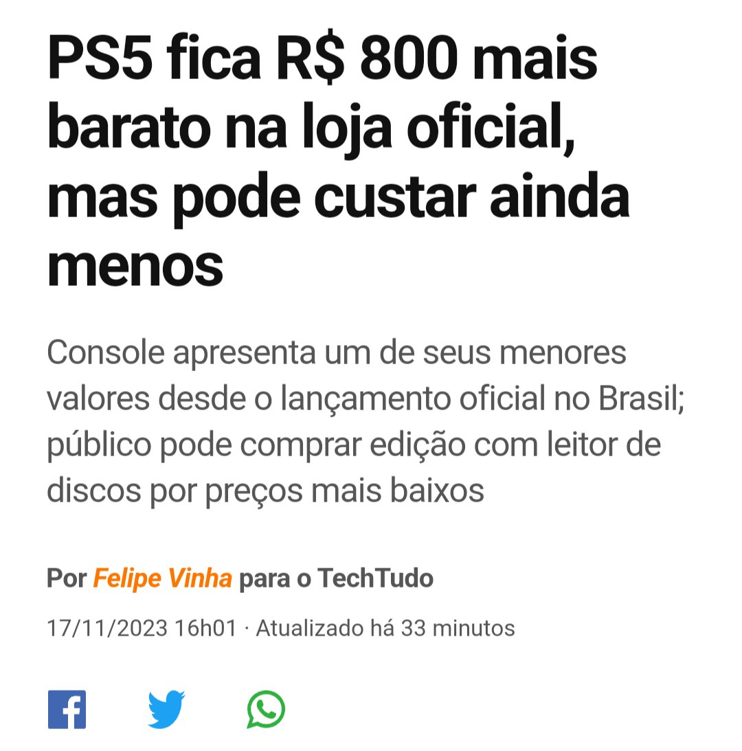 PS5 fica R$ 800 mais barato na loja oficial, mas pode custar ainda