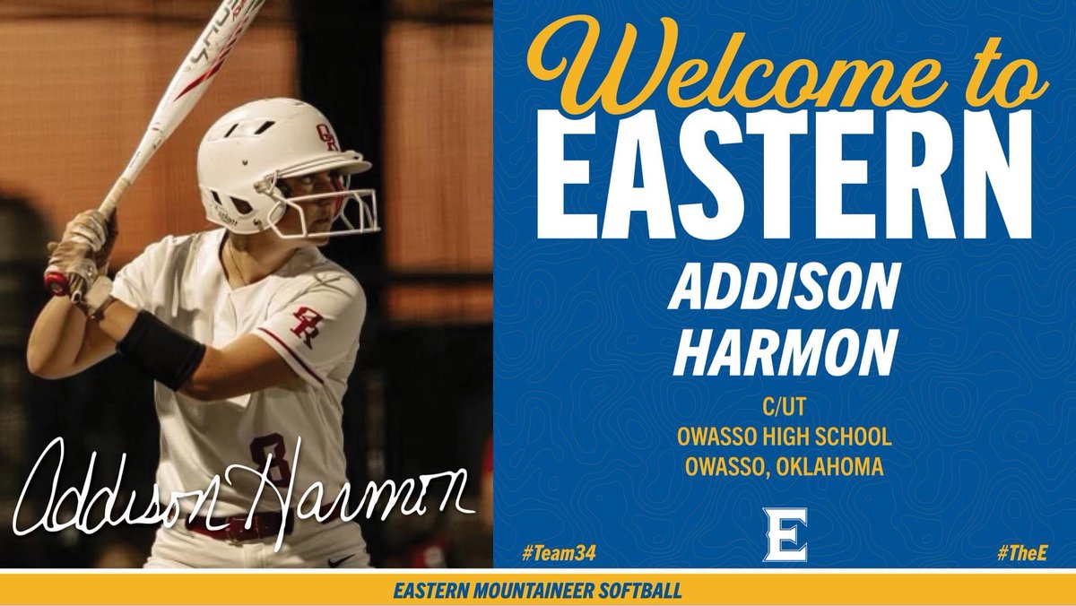 EOSC_Softball's tweet photo. Join us in welcoming @AddisonHarmon8 to the E!  See you next fall, Addi! https://t.co/PPExOllx8u