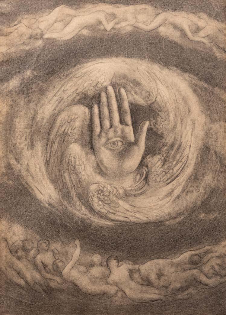 'The Divine World' 
Kahlil Gibran 
charcoal on paper 
1923

#KahlilGibran #handsymbolism #hamsa