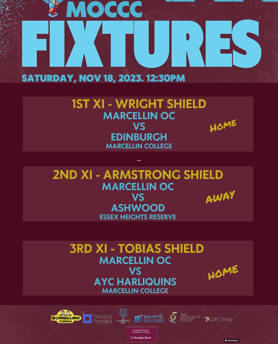 Todays games for the Eagles! 🏏
Both the 1s and 2s starting 2-day matches.

All games start at 12:30pm