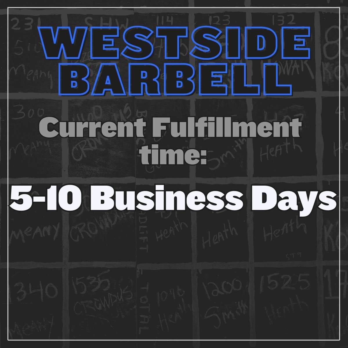 📦 CURRENT FULFILLMENT TIME 📦 Our current fulfillment time is 5-10 business days. Don't forget, Free Shipping!!! on qualifying orders over $199 as well. Shop now 👉 bit.ly/46aA7Tm #westsidebarbell #wsbb #conjugatemethod #blackfriday #bfcm #holidayshopping