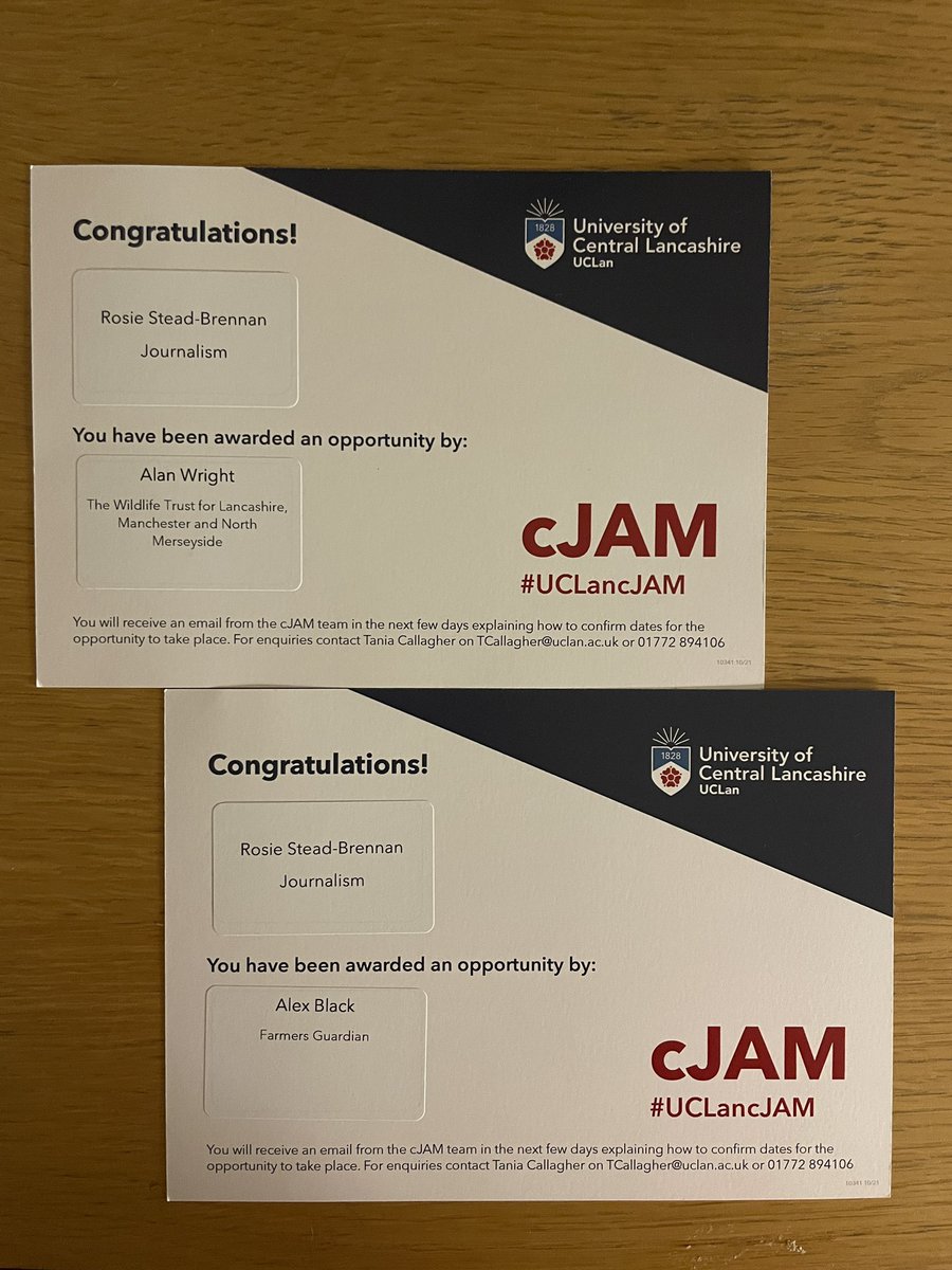 rosie_stead's tweet photo. I had such a wonderful day today at #UCLancJAM ! I’m so grateful for the amazing placements I’ve been offered! ✨

Thank you @uclanjournalism for putting together such an amazing event! 💕 https://t.co/sR0Cys1J6m