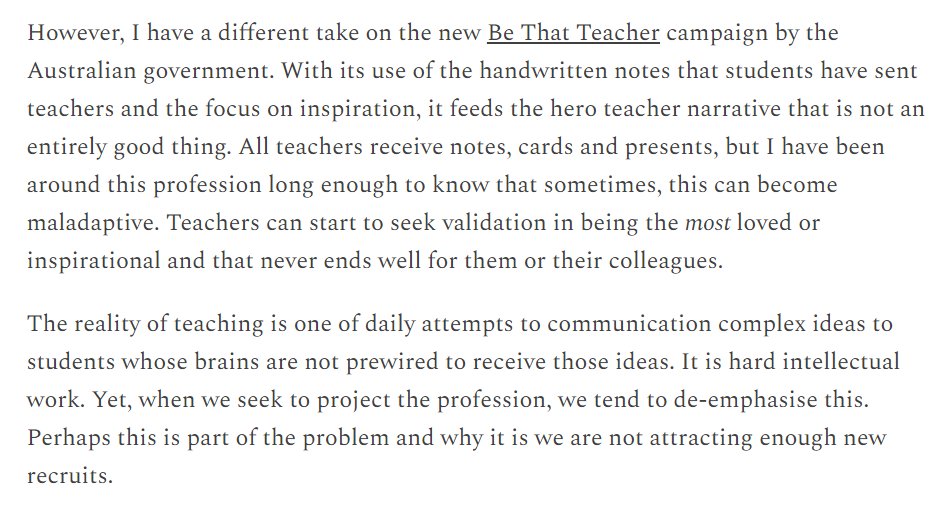 mikesalter74's tweet photo. 👏👏👏 to this from @greg_ashman.
It's not a teacher's fundamental job to be a superhero, an inspiring role model, etc. The basic task is to introduce students to the wealth of human knowledge, providing a good personal example along the way. The rest is a bonus. https://t.co/1n0csATwts
