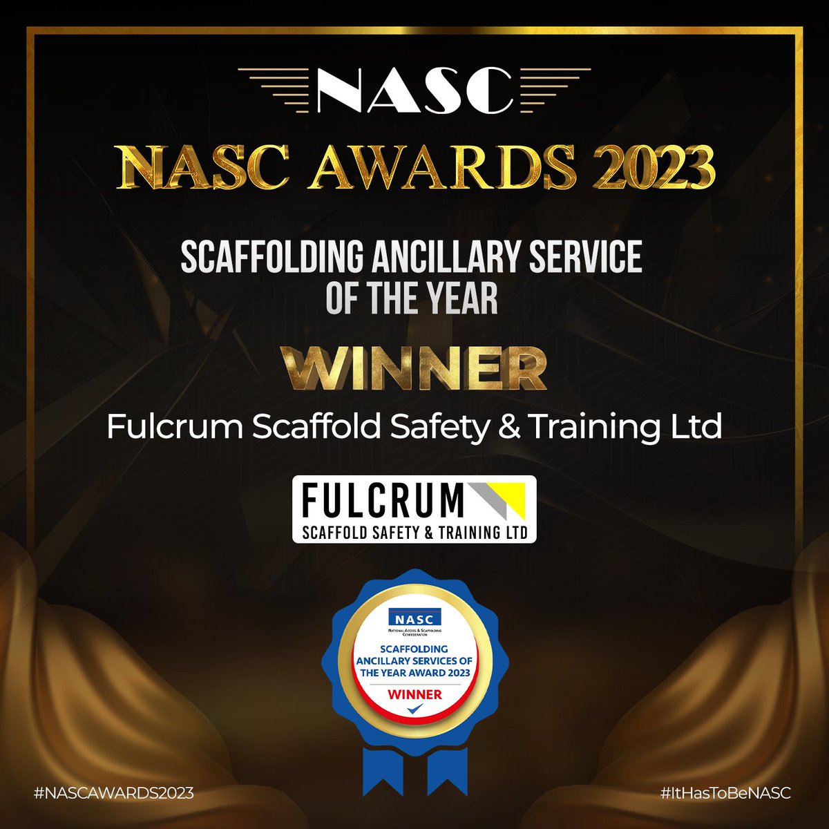 NASC Scaffolding 👷🏻♂️👷🏻♀️ (@nascscaffolding) on Twitter photo Scaffolding Ancillary Service of the Year #NASCWARDS2023 🏆
Winner: <a href="/fulcrum_safety/">Fulcrum Scaff Safety</a> Fulcrum Scaffold Safety & Training Ltd
Runner-Up: Smart Scaffolder
Sponsor: St Helens Plant Limited
#ItHasToBeNASC Scaffolding Ancillary Service of the Year #NASCWARDS2023 🏆
Winner: <a href="/fulcrum_safety/">Fulcrum Scaff Safety</a> Fulcrum Scaffold Safety & Training Ltd
Runner-Up: Smart Scaffolder
Sponsor: St Helens Plant Limited
#ItHasToBeNASC