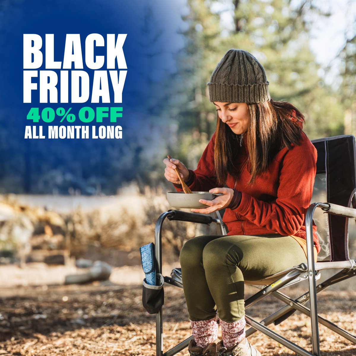 Get outside for a cool winter hike, then recharge with a snack and our reusable Premium Bamboo Utensil Set. Get one for you—and a friend—during our month-long 40% off Black Friday Sale! 

Details here: chicobag.com/blog/chicobag-… 

#ToGoWare  #BlackFriday2023