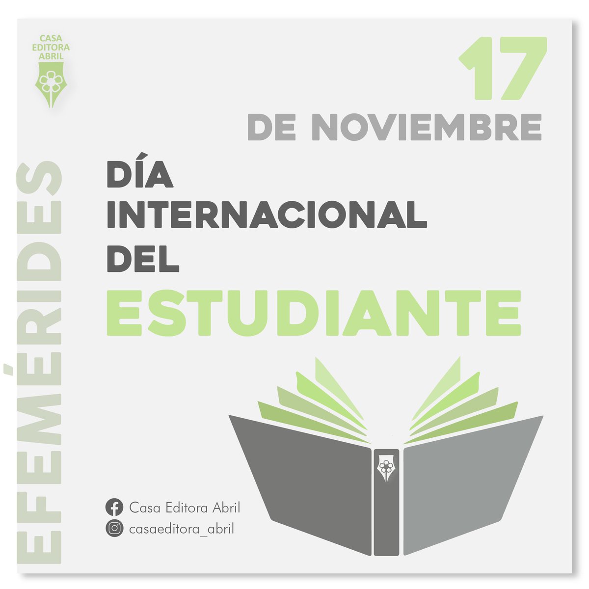🎉🎉🎉Hoy celebramos el Día Internacional del Estudiante! 

🌎📚En esta fecha especial, la Casa Editora Abril se une a la comunidad estudiantil para reconocer el valor del conocimiento, el esfuerzo y la dedicación de todos los estudiantes alrededor del mundo. Felicidades!!!