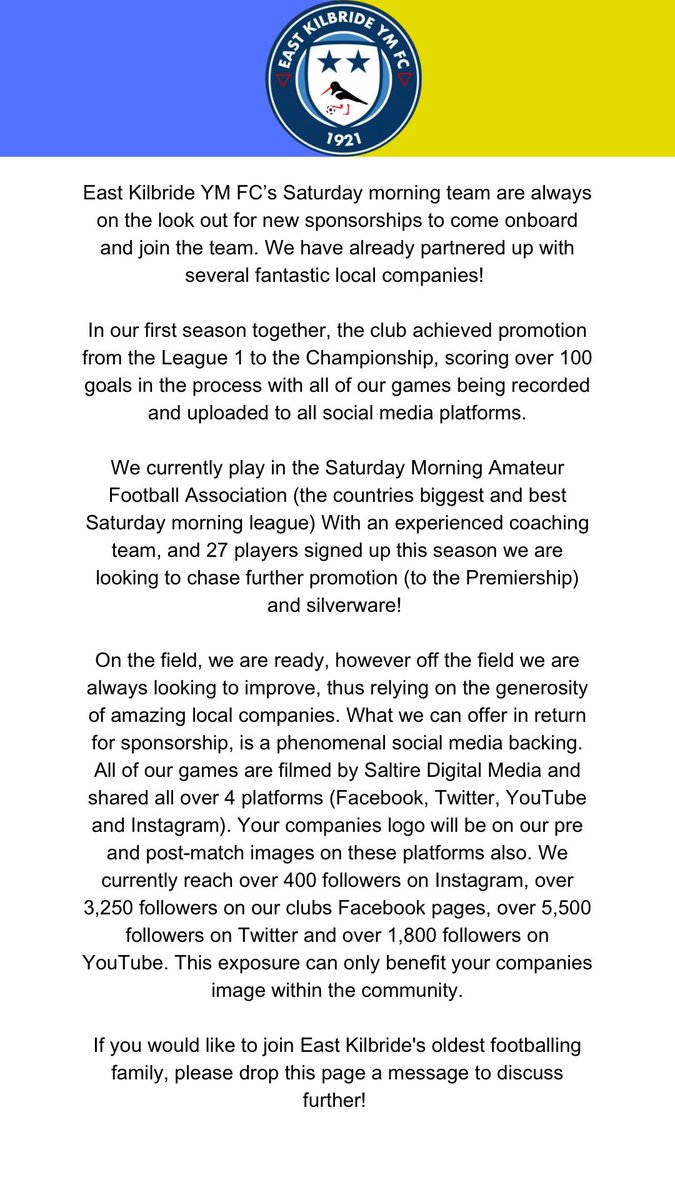East Kilbride YM (Saturday Morning) FC tweet media