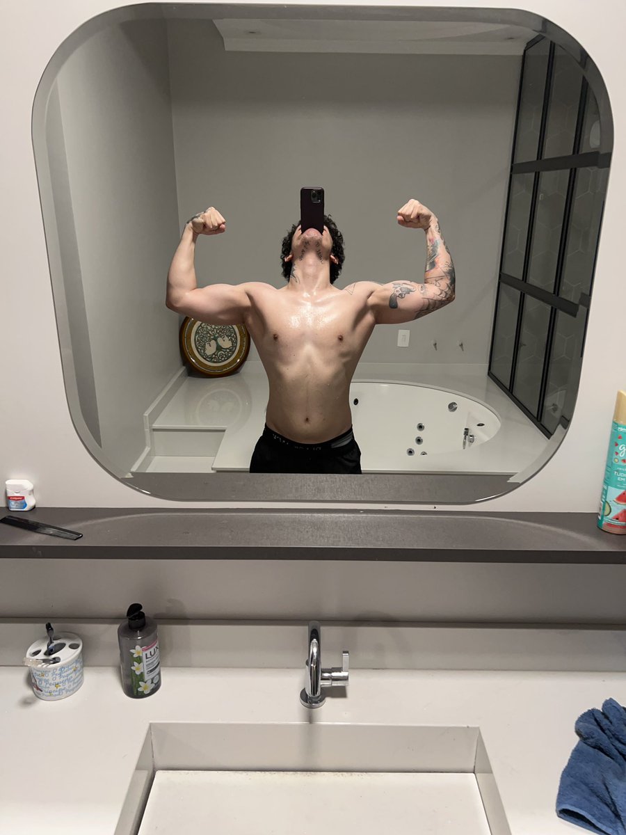 ZeroBadass's tweet photo. completei 1 ano treinando, 24 quilos mais pesado e agora vou pro meu primeiro cutting

felizao que essa coisa de academia mudou minha vida https://t.co/VCXTJxHa9b