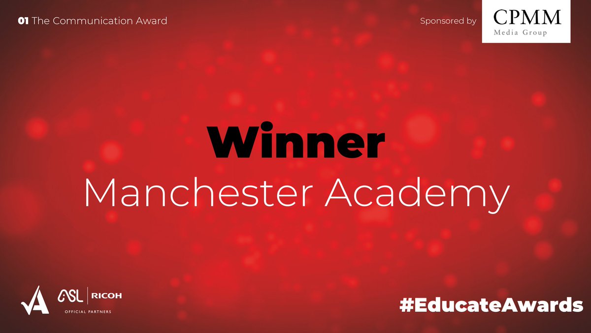 Our first award tonight is The Communication Award, sponsored by @CPMM_MediaGroup and presented by managing director, Kim O’Brien.  

The winner is… <a href="/McrAcademy/">Manchester Academy</a> – well done!