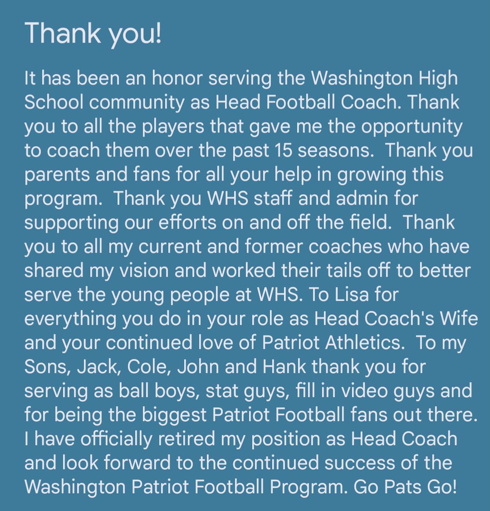 WHS Patriot Football tweet media