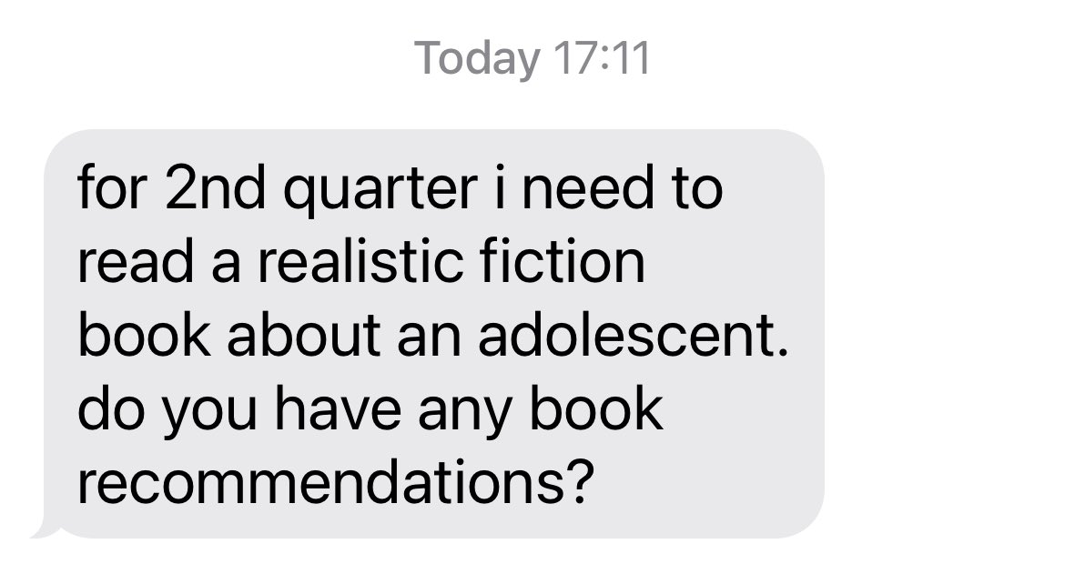 So I’m at #NCTE2023 when I get this text from my own 7th grader. Great timing.