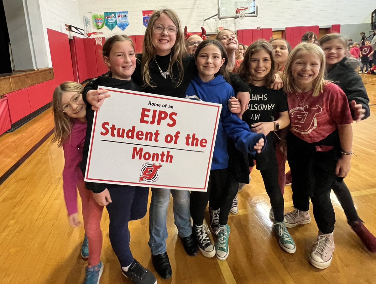 Classmates celebrating with this month’s Student of the Month! #WeAreEJ #EJProud #SupportiveFriends @EastJordanES