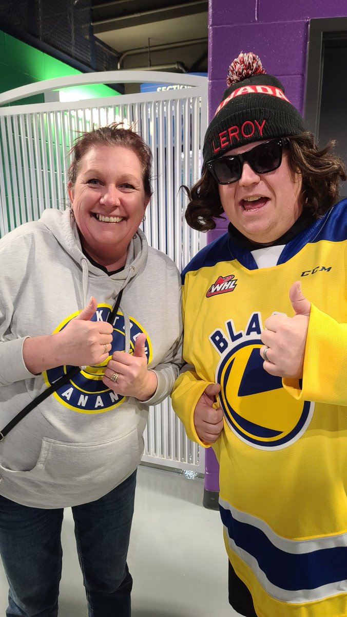 roxdar's tweet photo. @BladesHockey when Leroy is at the game you get Leroy behind the camera to take your picture.  Go Blades! https://t.co/X2bX4Qx6AI