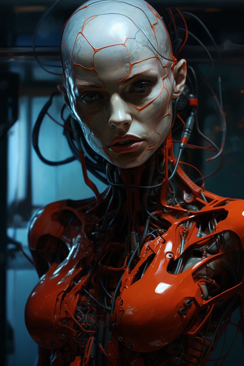 cesar20984's tweet photo. Immerse yourself in this dazzling fusion of Dracopunk and Cyberpunk realism. An intensity like no other exudes from the detailed, high gloss style. #midjourney #AIArtworks #CyberRealism #DracoPunk https://t.co/ZBSTj9FnF6