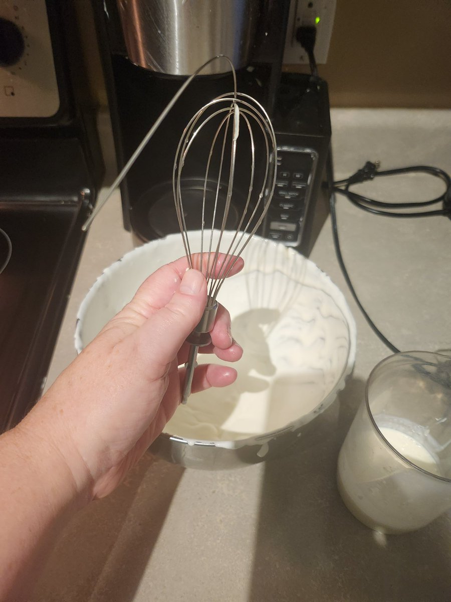 CatenaCreations's tweet photo. Have you ever wondered what it would look like if the whisk for your mixer broke while you were whipping cream for tiramisu? Here, let me show you. #tiramisu #bigmess @lifesafeast @Cheesecake7777 https://t.co/565Kls5tdU