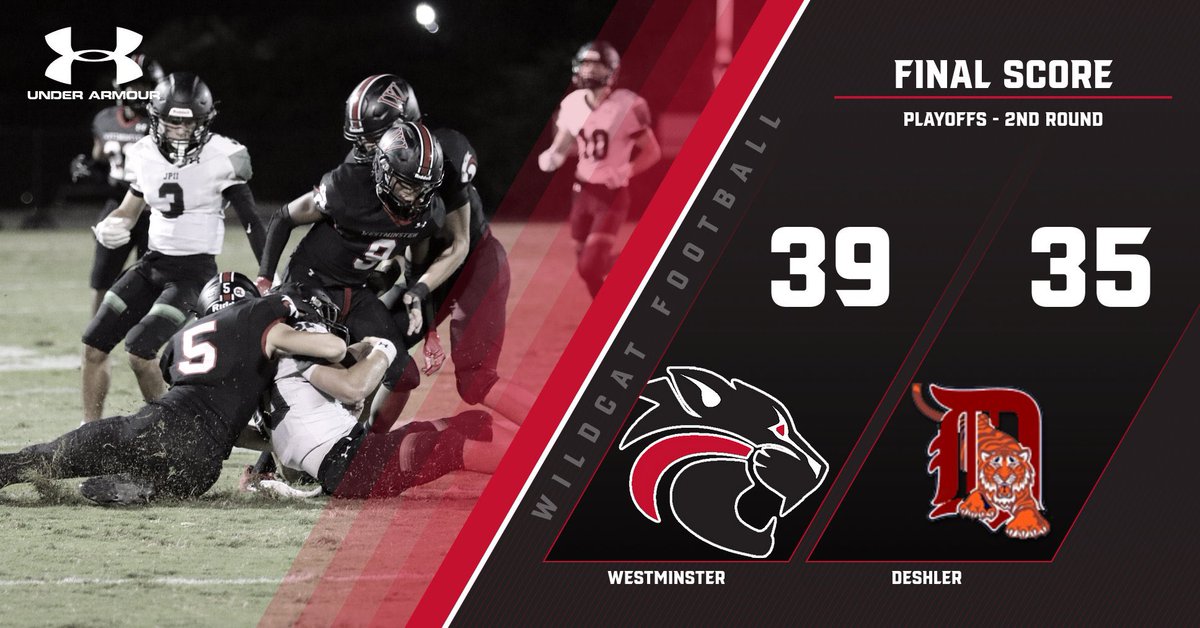 WCA_Wildcats's tweet photo. Wildcats win!!! 

Final score: 
Westminster 39 
Deshler 35

The Wildcats will move on and play in the 3rd round of playoffs next Friday! 
#GCG https://t.co/HKHsx9iBG3