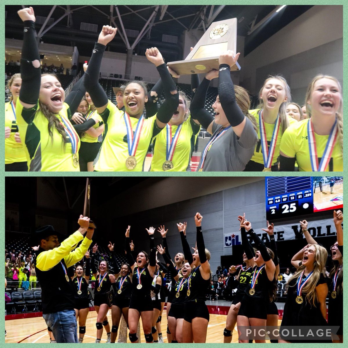 Brian Gosset (@gosset41) on Twitter photo OTD 1 year ago the Blum Ladycats finally got over the hump and won their FIRST state volleyball title with a 3-0 sweep over DโHanis
On Thursday, Blum repeated as Class 1A champs with a 3-1 win over Harrold
#UILState <a href="/blum_vball/">Blum Volleyball</a> <a href="/kinsleyvball25/">Kinsley McPherson</a> <a href="/AddisonWill22/">Addison Willingham</a> <a href="/EmmaScottVB/">Emma Scott Volleyball</a> OTD 1 year ago the Blum Ladycats finally got over the hump and won their FIRST state volleyball title with a 3-0 sweep over DโHanis
On Thursday, Blum repeated as Class 1A champs with a 3-1 win over Harrold
#UILState <a href="/blum_vball/">Blum Volleyball</a> <a href="/kinsleyvball25/">Kinsley McPherson</a> <a href="/AddisonWill22/">Addison Willingham</a> <a href="/EmmaScottVB/">Emma Scott Volleyball</a>