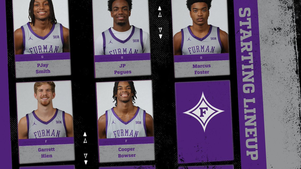 FurmanMBB's tweet photo. Meet tonight's starting 5. Cooper Bowser is set to make his first career start!
📍Myrtle Beach Invitational
⏰ 6:30pm
🏀 Coastal Carolina
📺 ESPN+
#MyrtleBeachInvitational // #AllDIN https://t.co/HrOpEAtizS