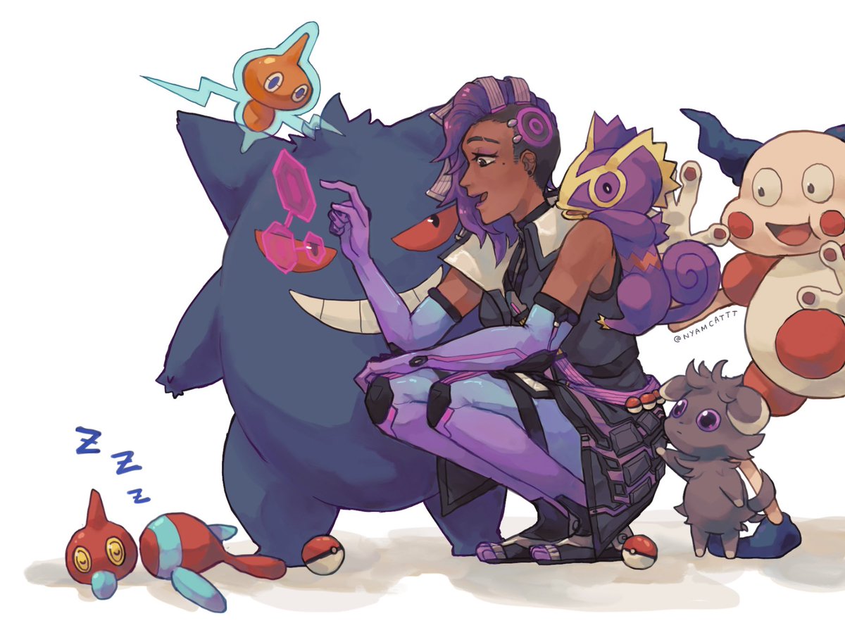 ロトム 「i haven't drawn pokemon crossover in a w」|nyamのイラスト