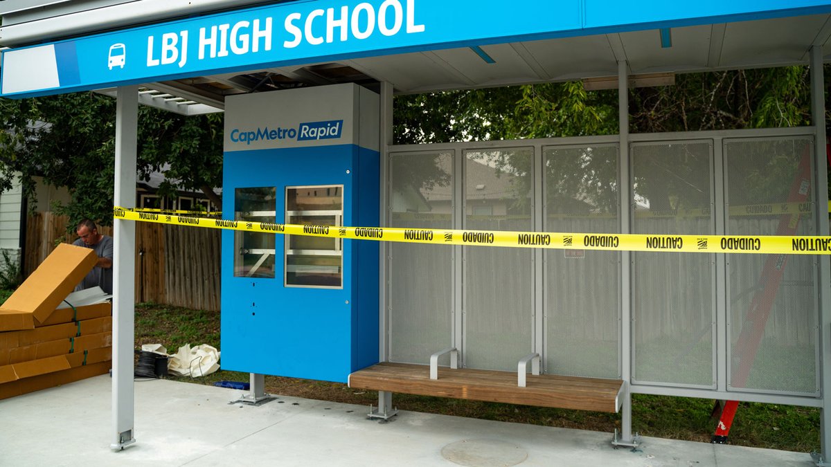 <a href="/CapMetroATX/">CapMetro</a> &amp; #ProjectConnect reached a milestone this week as it builds out two new Rapid bus lines. The routes got their first bus shelters near LBJ High School. And BONUS! You can catch your bus there today, since they’re serving current CapMetro bus routes in East Austin.
