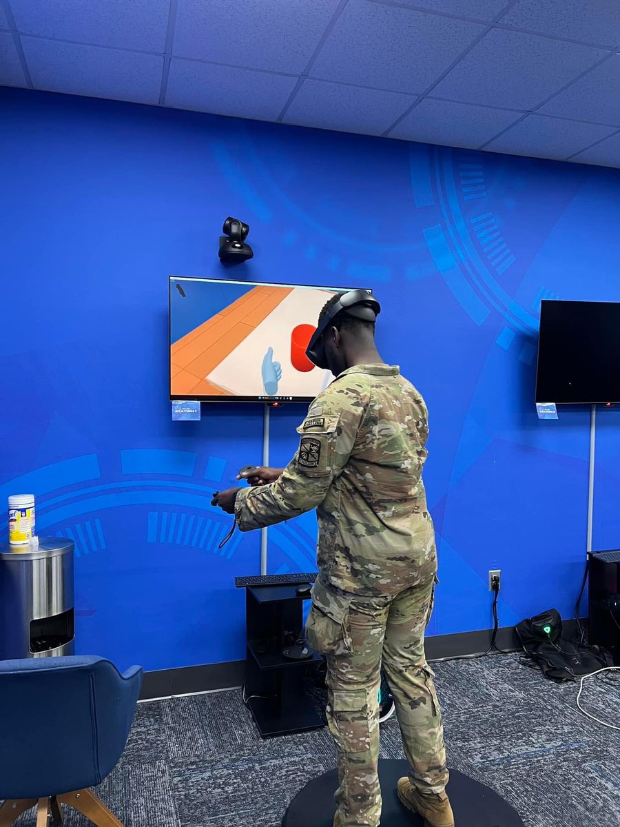 Some of our CJ students trying out the new VR and e-sports lab. Today was the official ribbon cutting ceremony. They all gave it the 2-thumbs up rating and can’t wait to go back!❤️👍 👍