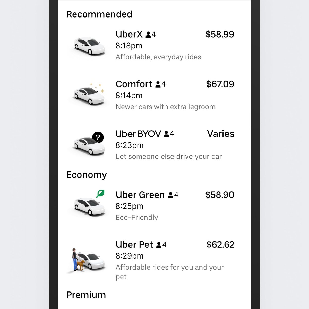 soren_iverson's tweet photo. Uber BYOV (Bring Your Own Vehicle) option https://t.co/Hntbgzw3Vk