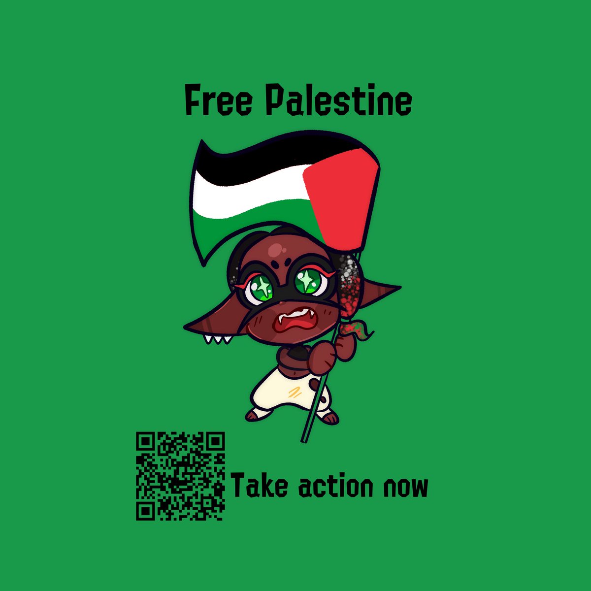 Eeldealzine's tweet photo. While this is a fanzine account, we want to take a moment to direct you all to take action against the genocide happening in Palestine. Especially as a zine based on a beloved SWANA character. 

#FreePalestine https://t.co/ZVF9PujVmk