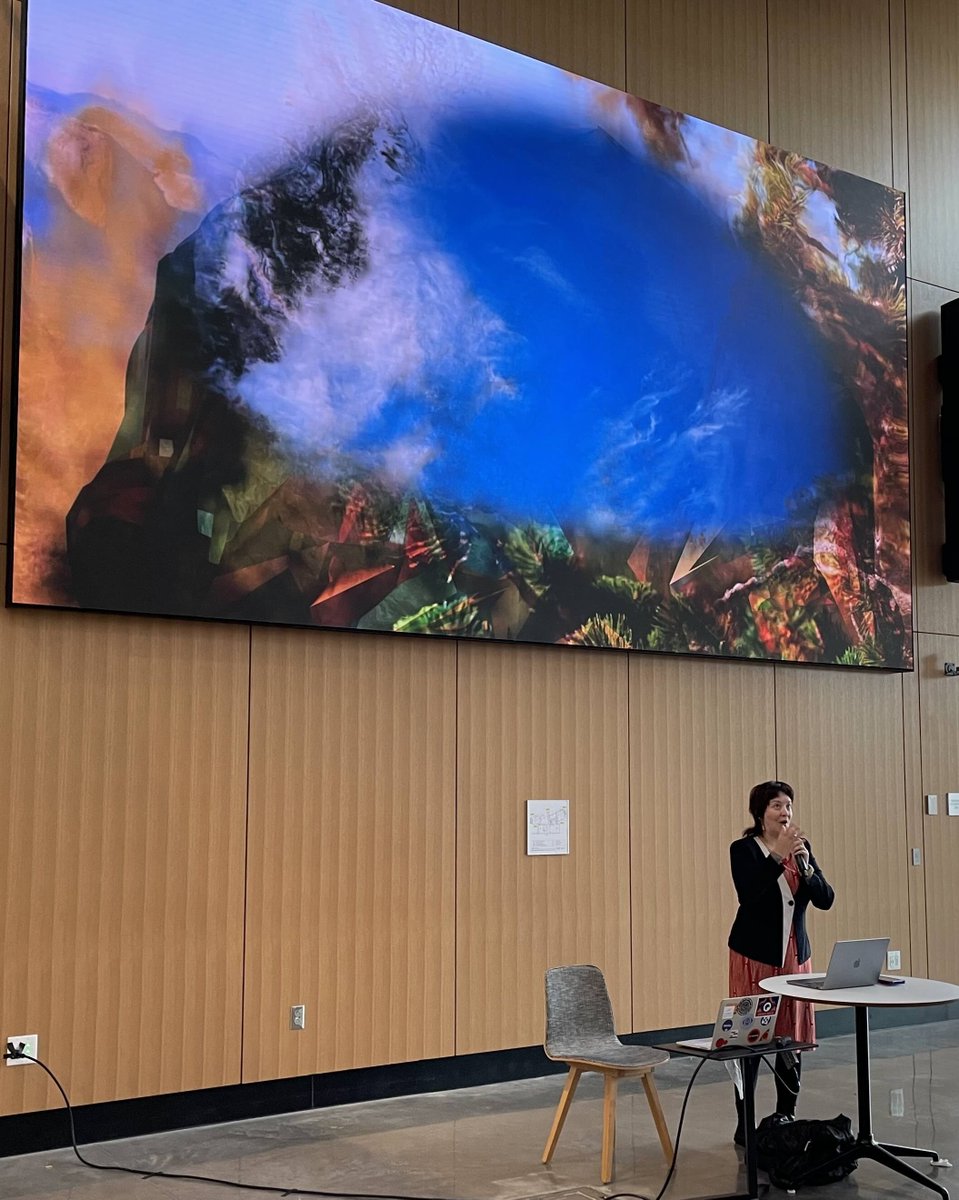 Great VT ICAT <a href="/vt_icat/">VT ICAT</a> playdate presentation today by Amelia Winger-Bearskin @ameliawb <a href="/studioamelia/">AmeliaRollingsStudio</a> on immersive storytelling: the intersection of AI and Arts studioamelia.com
