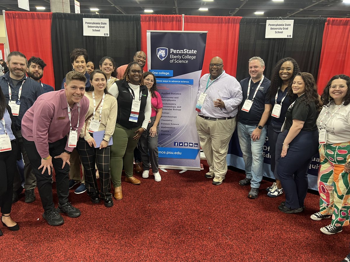 I work with the best folks on this planet! Make sure to stop by our booth to learn more about our graduate and educational programs at @PSUScience and @huckinstitutes — we are happy in the valley! @ABRCMS