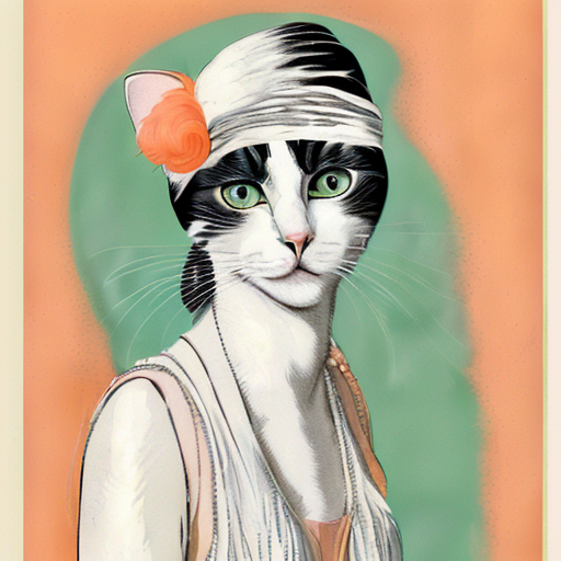ChloeCJSun's tweet photo. Tweaking flapper cats with #stablediffusion https://t.co/UIbcVZ1qFg