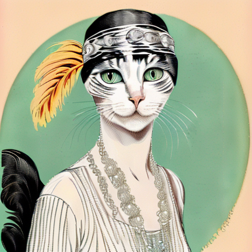 ChloeCJSun's tweet photo. Tweaking flapper cats with #stablediffusion https://t.co/UIbcVZ1qFg