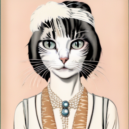 ChloeCJSun's tweet photo. Tweaking flapper cats with #stablediffusion https://t.co/UIbcVZ1qFg
